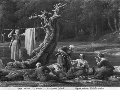 Mattina, i bagnanti, dettaglio del lato destro, 1772 da Claude Joseph Vernet